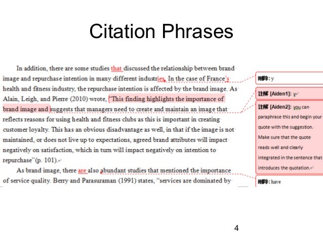 in text citation literature review