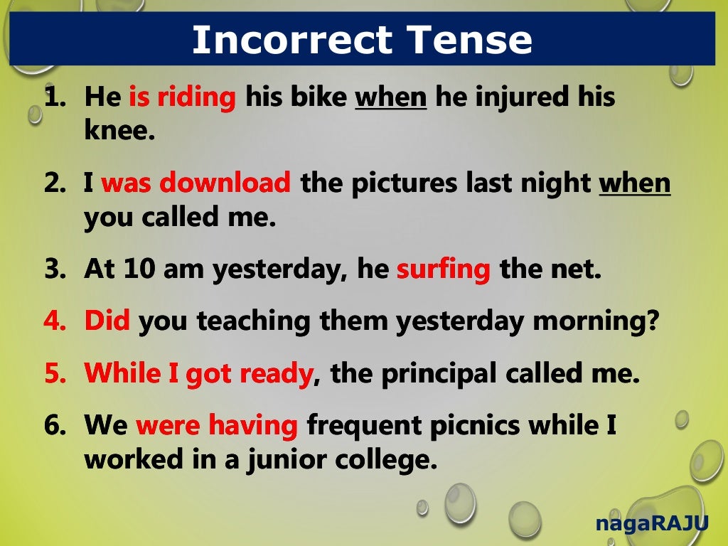 Common Errors with Verbs