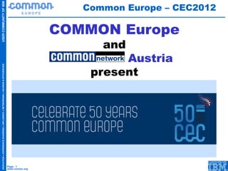 COMMON Europe and   Austria present Common Europe – CEC2012 