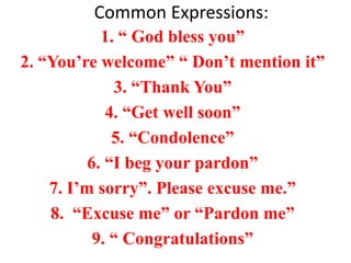 Common Expressions | PPTX