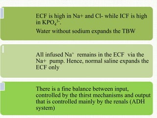 Common fluids used in anaesthesia and fluid therapy | PPTX