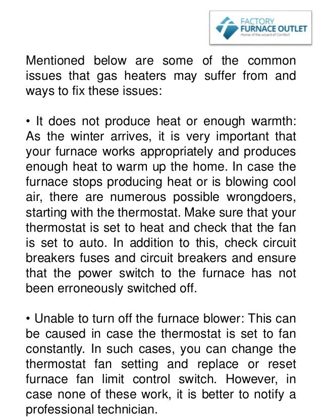 Common Gas Furnace Problems And Their Solutions