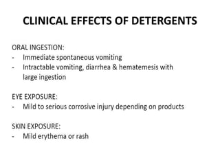 CLINICAL EFFECTS OF DETERGENTS
 