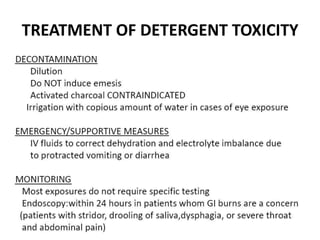 TREATMENT OF DETERGENT TOXICITY
 