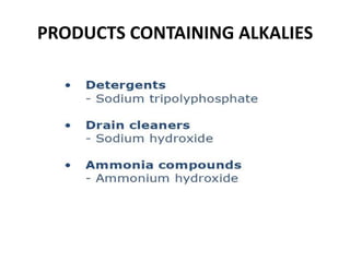 PRODUCTS CONTAINING ALKALIES
 