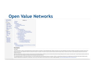 Open Value Networks
 