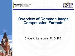 Overview of Common Image Compression Formats Clyde A. Lettsome, PhD, P.E. 