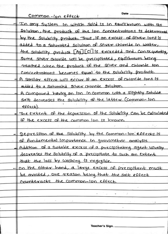 Common Ion Effect PDF
