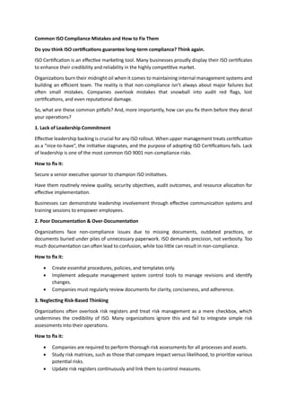 Common ISO Compliance Mistakes and How to Fix Them.pdf