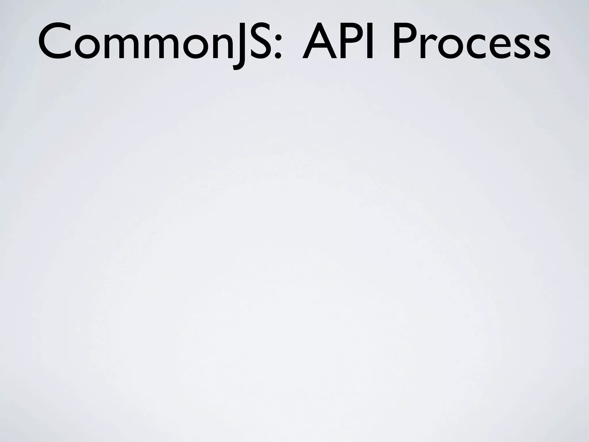 CommonJS: API Process
 