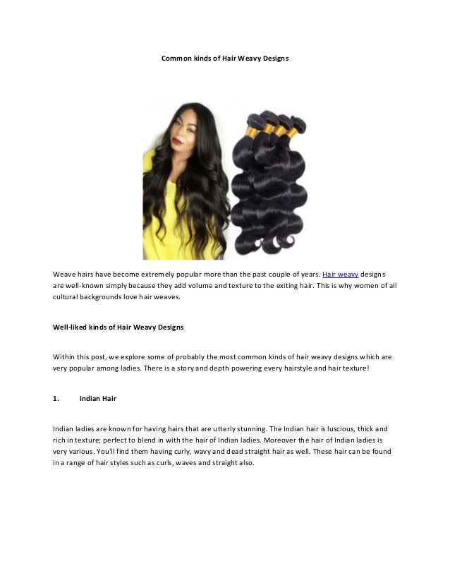 Common Kinds Of Hair Weavy Designs