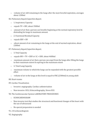 Common laboratory & diagnostic procedures