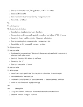 Common laboratory & diagnostic procedures