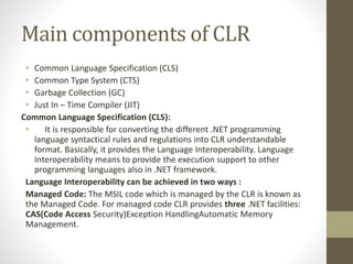 Common language runtime clr | PPT