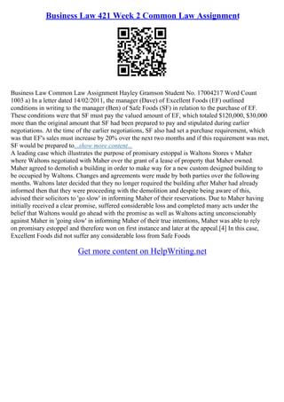 Common Law Assignment Common Law Essay | PDF