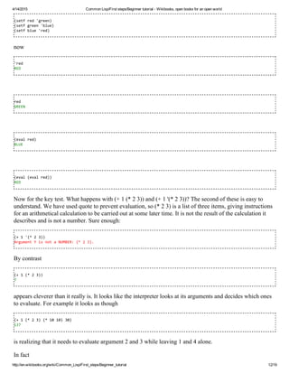 Common lisp first steps beginner tutorial - wikibooks, open books for ...