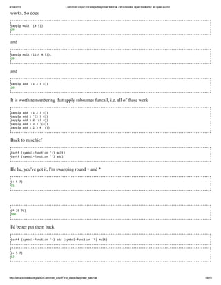 Common lisp first steps beginner tutorial - wikibooks, open books for ...