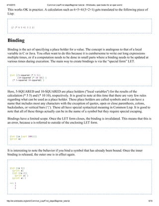 Common lisp first steps beginner tutorial - wikibooks, open books for ...