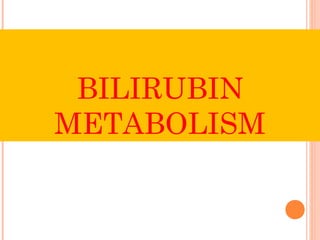 BILIRUBIN
METABOLISM
 