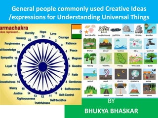 General people commonly used Creative Ideas
/expressions for Understanding Universal Things
BY
BHUKYA BHASKAR
 