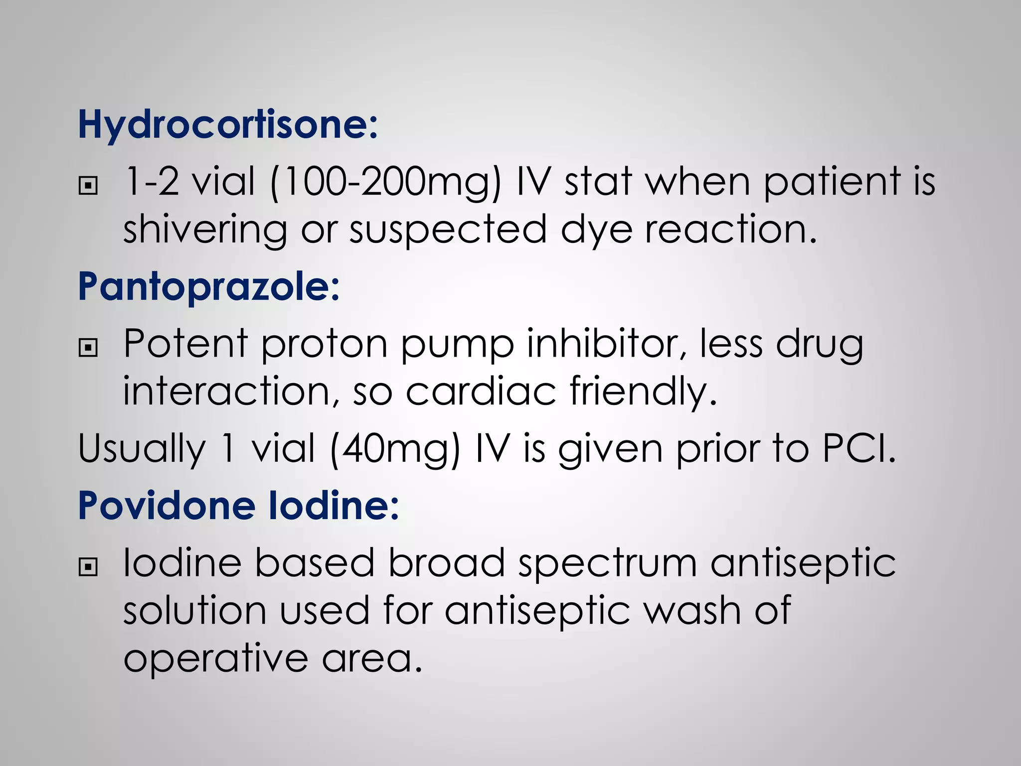 Commonly Used Drugs In Cath Lab