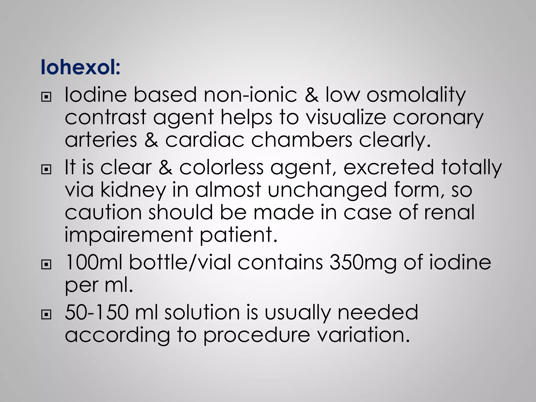 Commonly Used Drugs In Cath Lab
