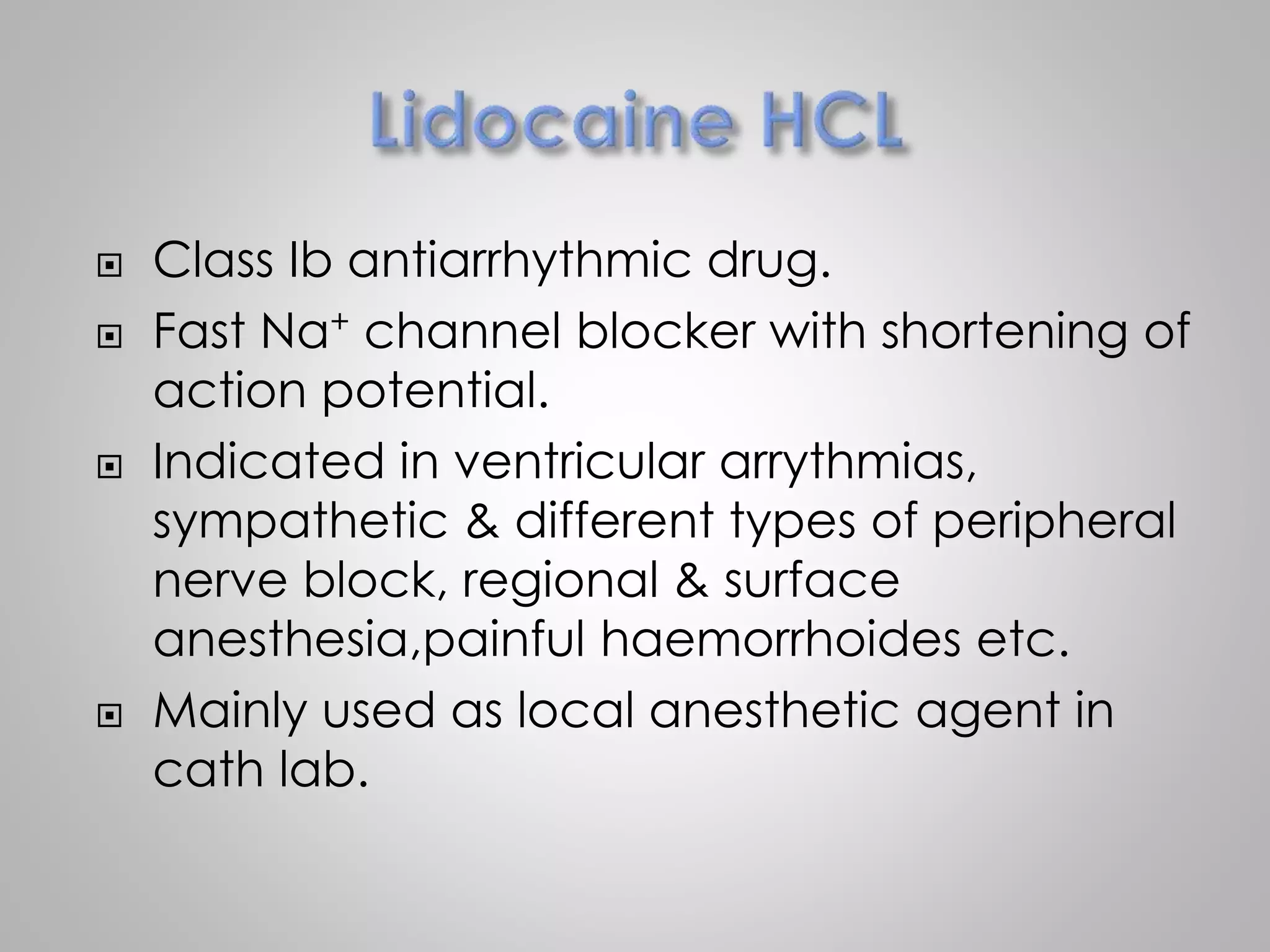 Commonly Used Drugs In Cath Lab
