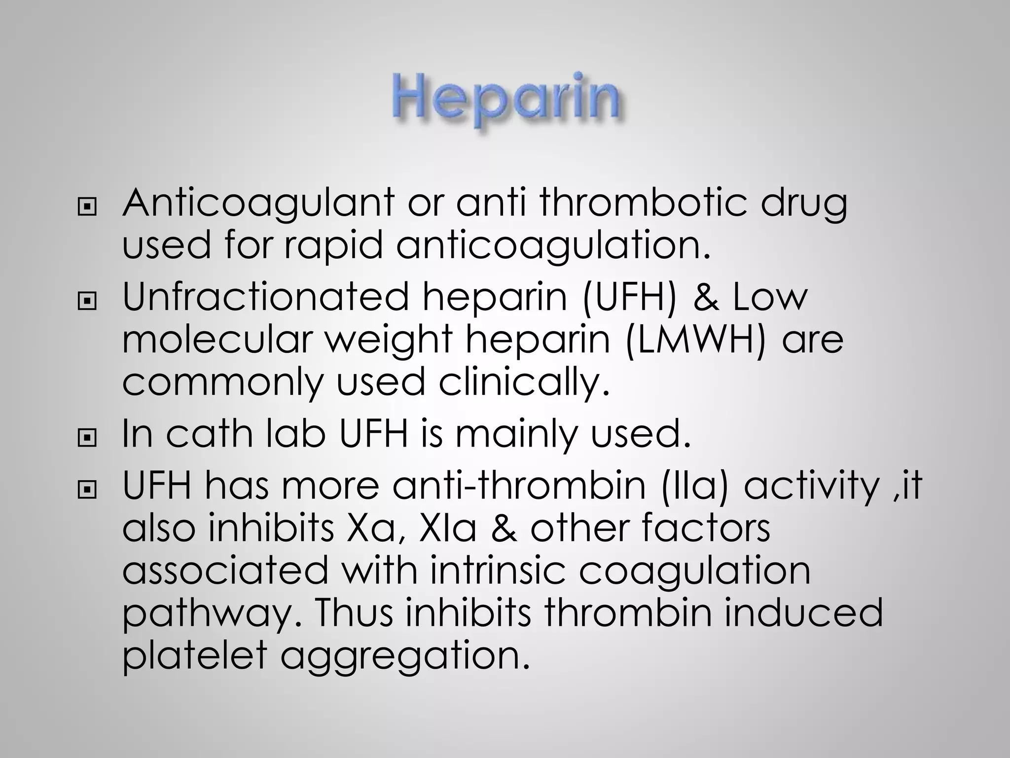 Commonly Used Drugs In Cath Lab