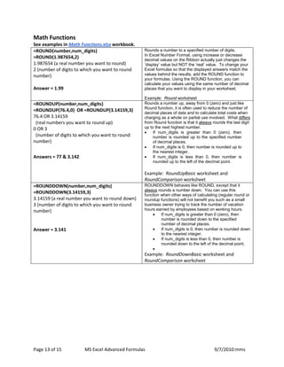 Commonly used excel formulas | PDF