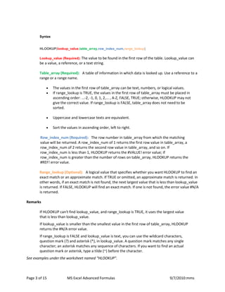 Commonly used excel formulas | PDF