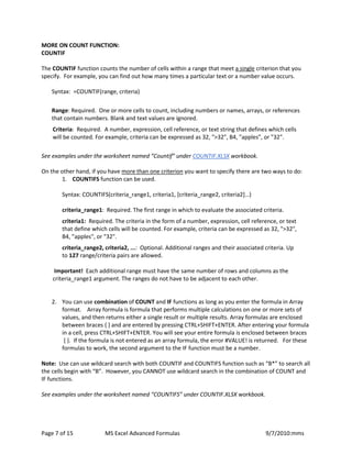 Commonly used excel formulas | PDF
