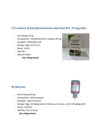 Metrin Injection Commonly Used Medicine In Pet Animals, Nepal | PDF