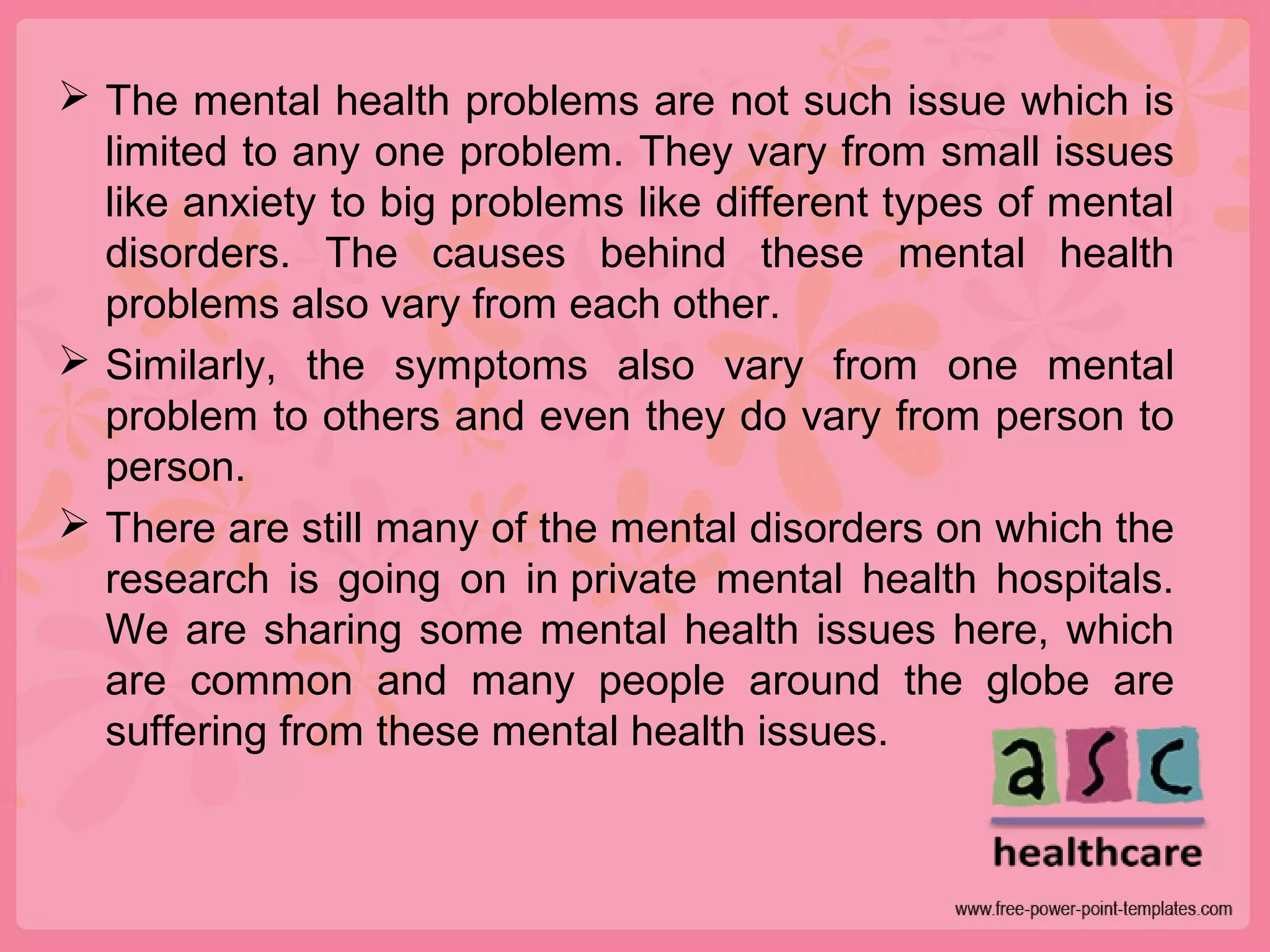 Common mental disorders and information about them | PPT