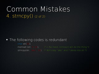 Common mistakes in C programming | PDF