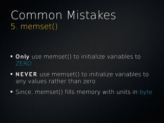 Common mistakes in C programming | PDF
