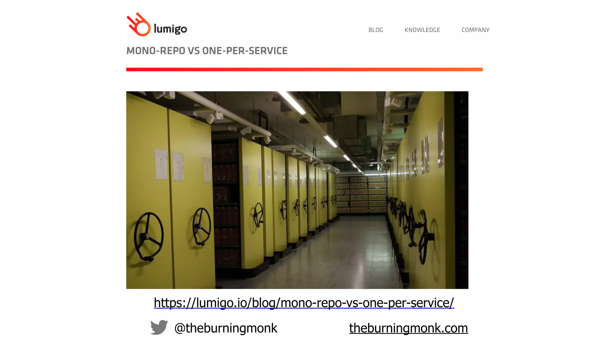 @theburningmonk theburningmonk.com
https://lumigo.io/blog/mono-repo-vs-one-per-service/
 