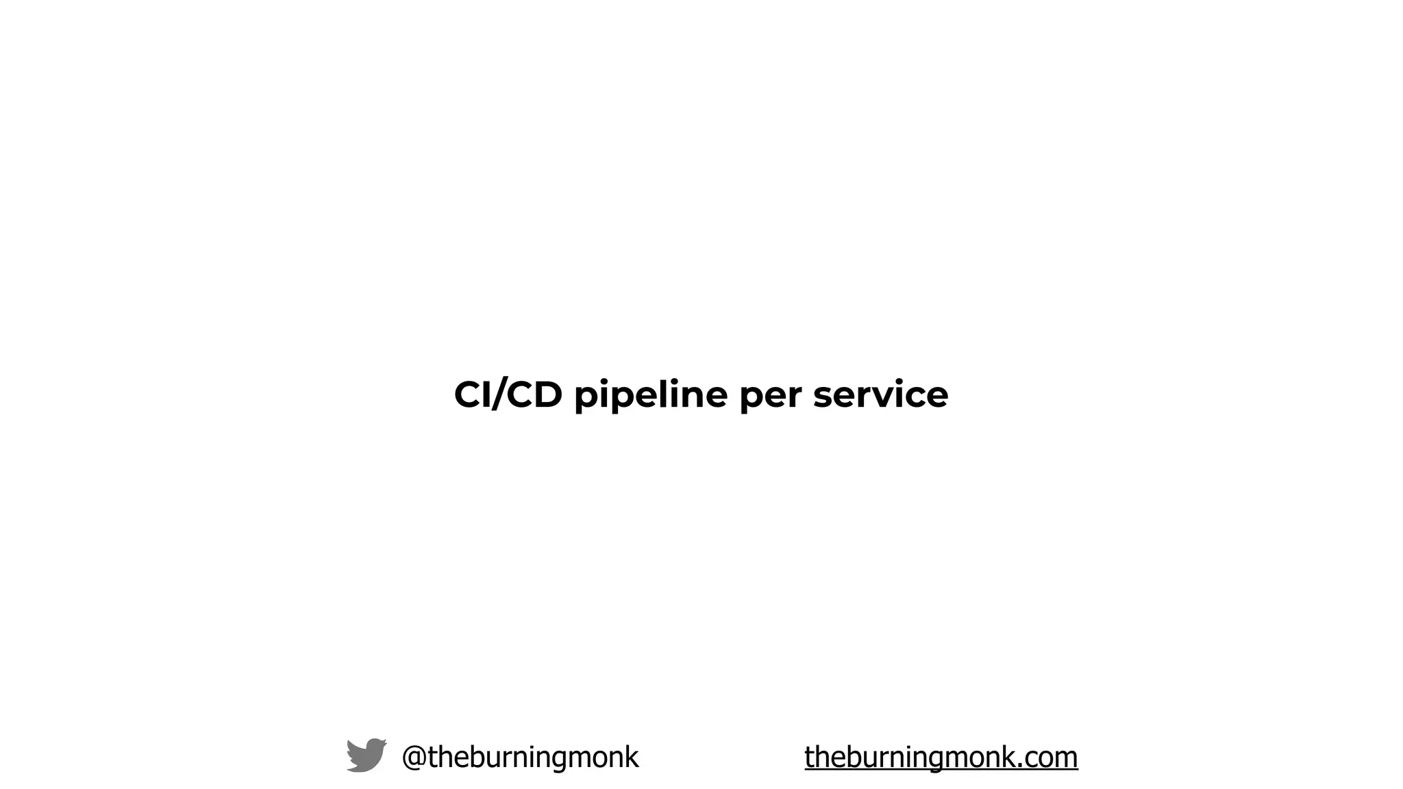 @theburningmonk theburningmonk.com
CI/CD pipeline per service
 