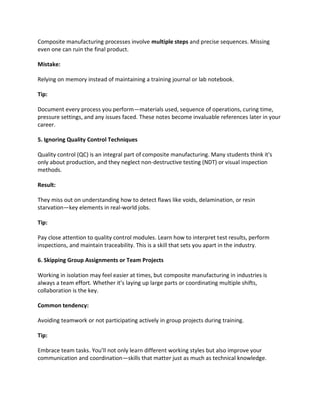 how to reduce rework in composite manufacturing | alan... Common Mistakes to Avoid During Composite Manufacturing Training.pdf