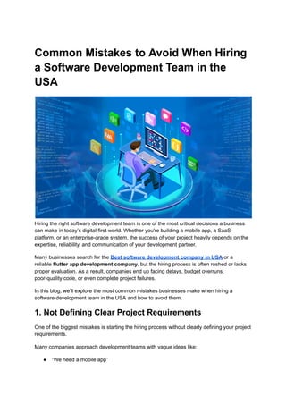 Common Mistakes to Avoid When Hiring a Software Development Team in the ...