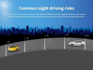 Common night driving risks