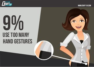 9%use too many
hand gestures
 