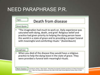 NEED PARAPHRASE P.R.
 