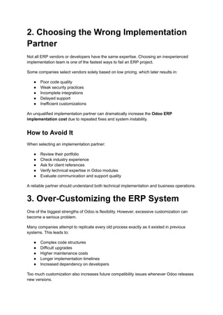 Avoiding Common Mistakes in Odoo ERP Implementation for Business ...