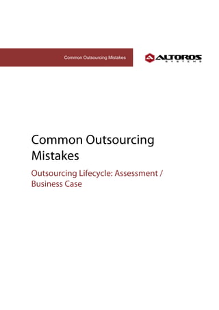 Common Outsourcing Mistakes
 