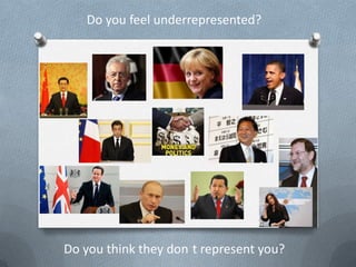 Do you feel underrepresented?




Do you think they don t represent you?
 