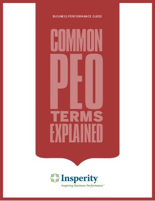 COMMON
PEOTERMS
EXPLAINED
BUSINESS PERFORMANCE GUIDE
 