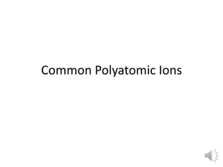 Common Polyatomic Ions

 