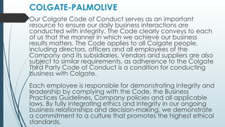 Colgate Code COMMON PRACTICES IN BUSINESS ORGANIZATIONS.pptx