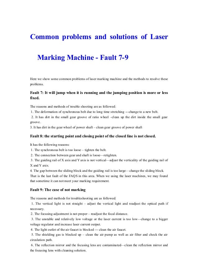 Common problems and solutions of laser marking machine fault 79