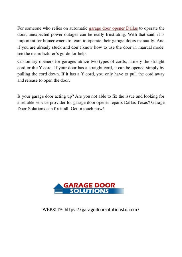 Common Problems That Garage Door Openers Dallas Cause